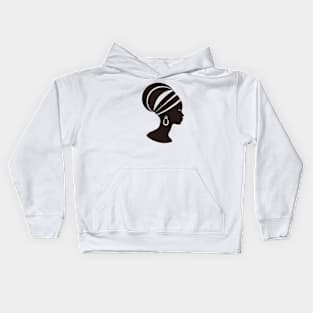 AFRICAN WOMAN LOGO WITH STRIPES Kids Hoodie